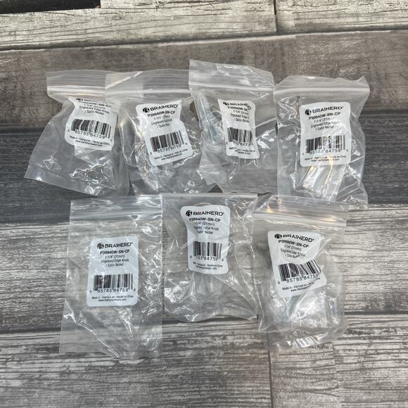 Brainerd 1-1/4”engraved Edge Knob Lot Of 7 {41} - Picture 9 of 9